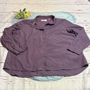 Modern Ambition Delightfully Technical Purple Button-Up Shirt sz L